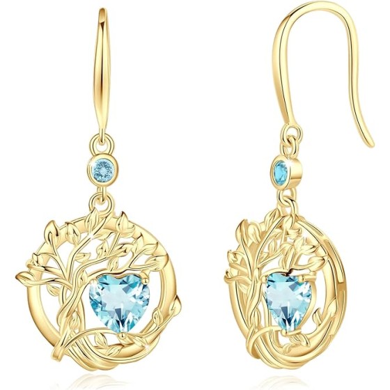 925 Sterling Silver Dainty Round Gemstone Birthstone Earring Fine Jewelry Birthday Christmas Gifts for Her Women