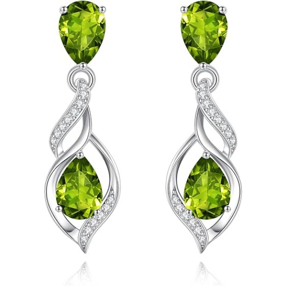 Gift for Women Birthstone Earrings for Her Teardrop Birthstone Earrings S925 Sterling Silver infinity Love Birthday Gifts for Mom Women