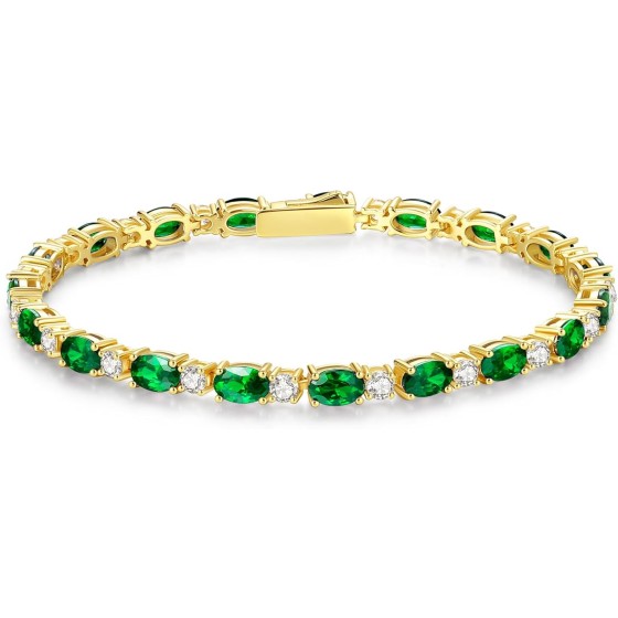 14K Gold Plated Birthstone Bracelets 4mm Sterling Silver Tennis Bracelets Gold Bracelets Birthday Jewelry Gifts for Women 7"
